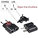 ROAD WARRIOR Travel Plug Adapter for Europe/UK/Australia/China/USA Outlet, Compact Lightweight Japan-Designed, RWG01BK