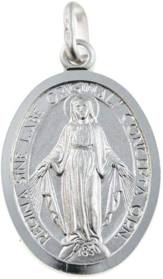 Genuine Sterling Silver 20mm Miraculous Medal Pendant Brand New Amazon