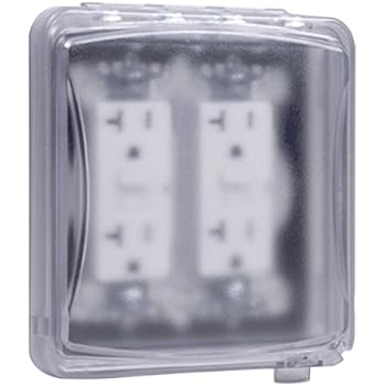 TayMac MM1410C 55-in-1 Configurations 2-Gang, Vertical Weatherproof Plastic Flat Cover, Clear