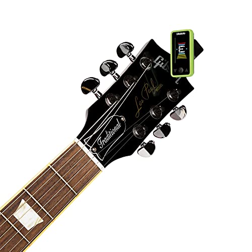 D'Addario Eclipse Headstock Tuner - Clip-On Tuner For Acoustic & Electric Guitars - Full Color Display, 430-450Hz Calibration, Black