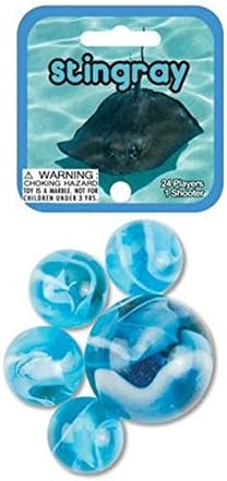 STINGRAY MARBLE NET - 24 Player Marbles & 1 Shooter Marble by Mega Glass