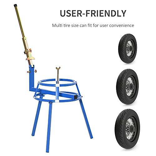 DURHAND Motorcycle Tire Changing Stand Durable Steel Machine with Adjustable Bead Popper and