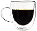 Bistro Mug with Handle from JavaFly, Double Walled Thermo Glass Cup, Set of 2 - 8oz