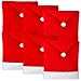 D-FantiX Christmas Chair Covers Set of 6, Santa Hat Chair Covers for Dining Room Holiday Christmas Decorations Red