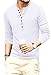 YTD Mens Casual Slim Fit Basic Henley Long Sleeve Fashion T-Shirt M White