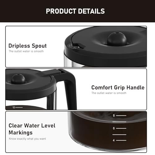 12-Cup Coffee Pot Replacement Compatible with Keurig 5000 & K-Duo Essentials Hot & Cold Brewer Models (NOT Fit K-Duo 5100 Single Server Model)