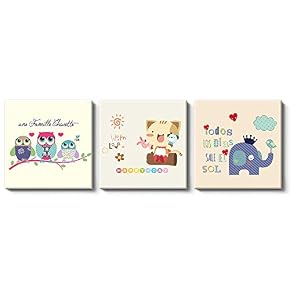 Canvas Wall Art Children Funny Animals...