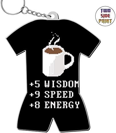 Coffee Stats Zinc Alloy Metal 3D Printing Car Business Key Chain Best Gift For Friends Men Women