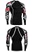 Men Long Sleeve Compression T-Shirts Base Layers Top Shirt pants 39L, Red-white