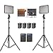 Aputure Amaran AL-528S AL-528W LED Video Light Panel LED Lighting Kit Light Stand Battery Pack Battery Charger-Pack of 2-Including PERGEAR Cleaning Kit