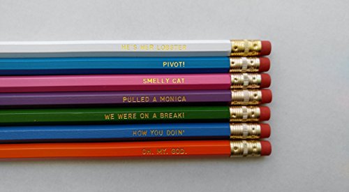 Friends tv show back to school pencil set engraved penc…