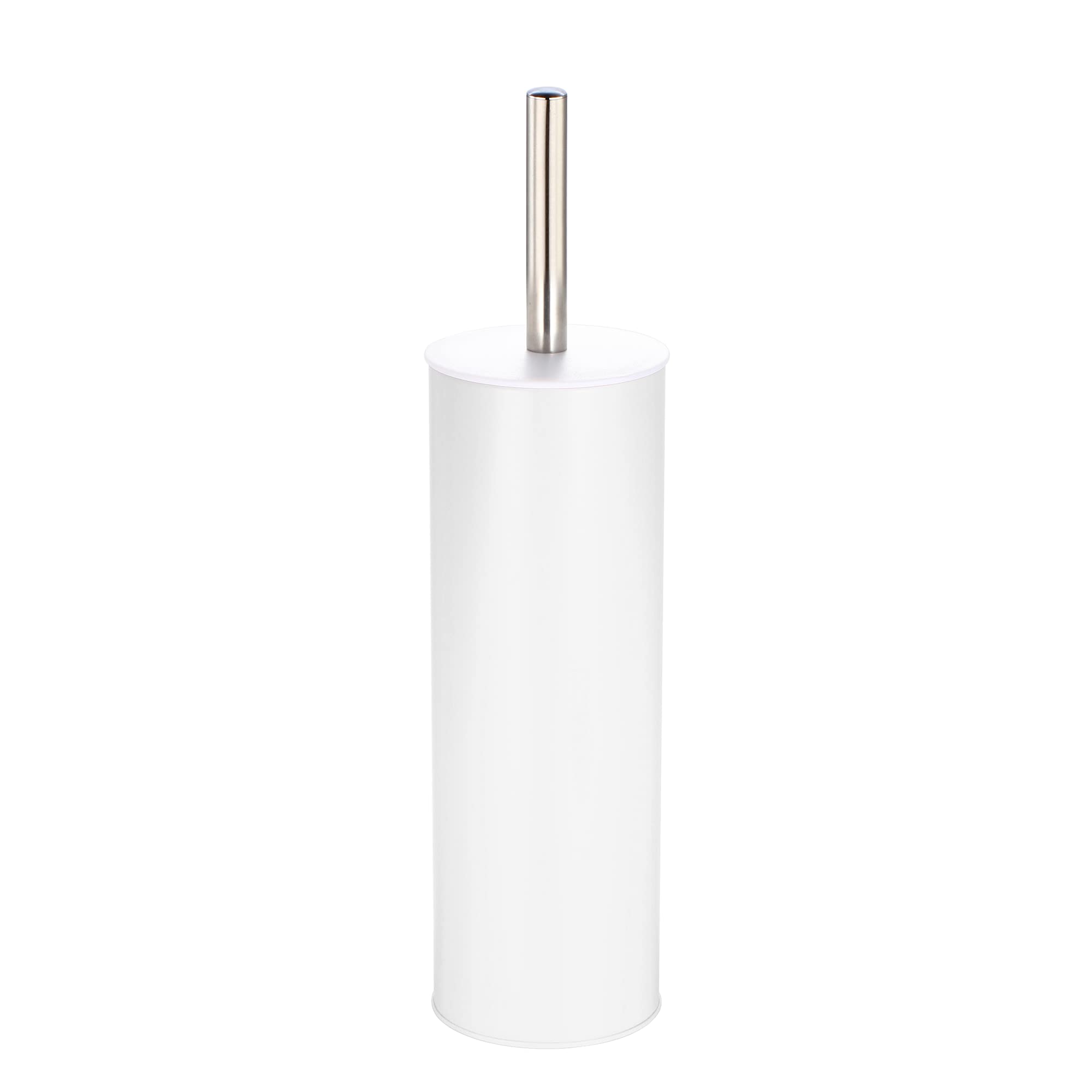 Blue Canyon Natura Toilet Brush & Holder for Bathroom, Flexible Toilet Bowl, Stainless Steel Brush Head for Deep Cleaning, Compact Size, Elegant Design with Holder–White