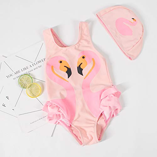 Baby Toddler Girl Unicorn Swimsuit-One Piece Swimwear Infant Sunsuits Bathing Suits (Pink Flamingo, 1-2T) - Thumbnail 6