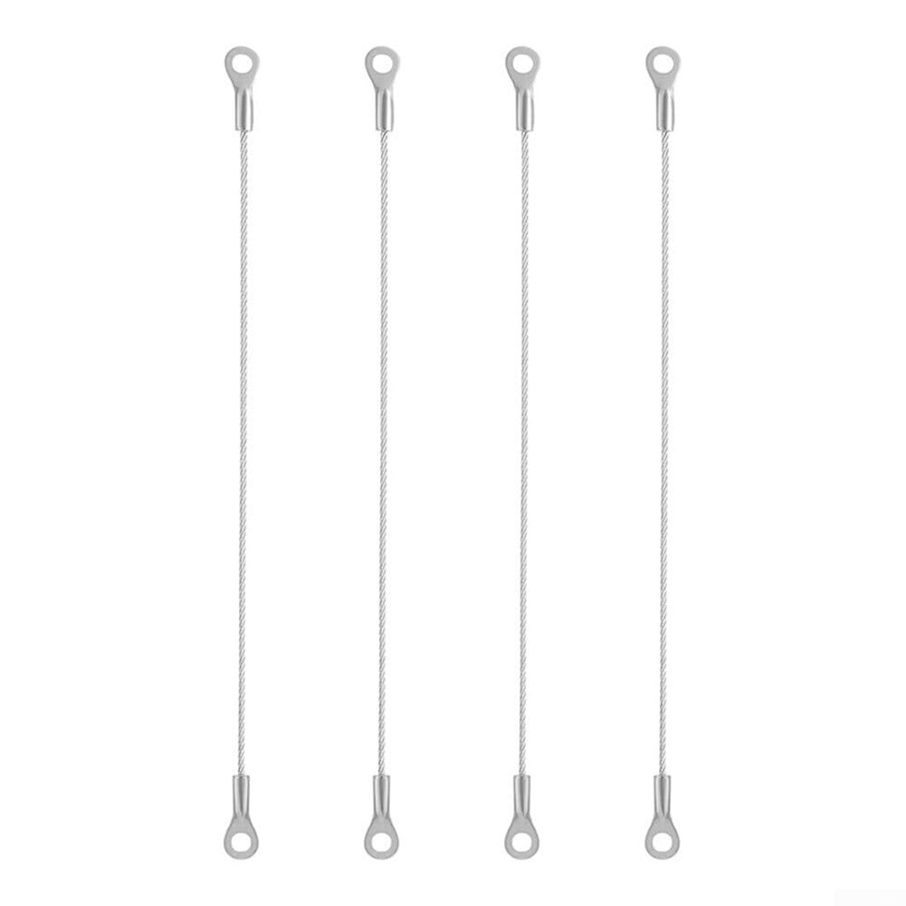 HPLIVE 4pcs 8" Cabinet Door Restraint, Stainless Steel Cabinet Restraint Cable, Flexible Braided Limiter Cable, Hinge Limiter for Chest Cupboard