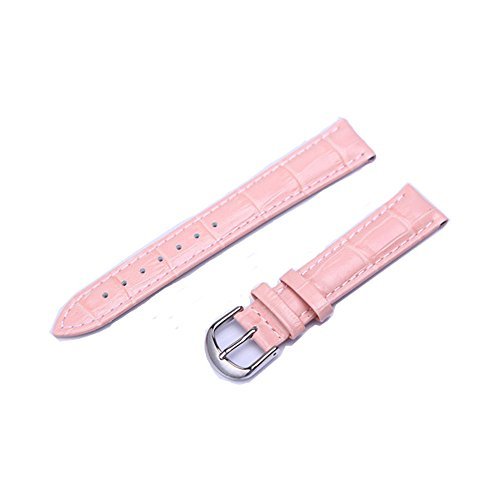 KOLIGHT Pink Antiperspirant Durable 10mm Genuine Leather Buckle Watch Band Bracelet Strap Gifts