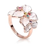 Fashion Plaza Black Friday Christmas Gift Multi-color Cubic Zirconia Flower Ring R79