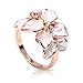 Fashion Plaza Black Friday Christmas Gift Multi-color Cubic Zirconia Flower Ring R79