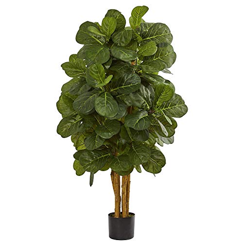 Nearly Natural 4â€™ Fiddle Leaf Fig Artificial Tree, Green