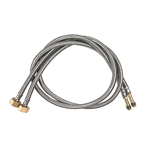 Pack of 2 Flexible Pipe Tap Connector Stainless Steel Braided Hose M10 (10mm) x 1/2" 100cm Long