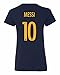 Barcelona Soccer Shirt Lionel Messi #10 Futbol Jersey Womens V-Neck T-shirt