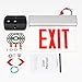 LEONLITE LED Edge Lit Red Exit Sign Single Face with Battery Backup, UL Listed, AC120V/277V, Ceiling/Left End/Back Mount Emergency Light for Hotel, Restaurant, Hospitals, Pack of 2