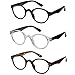 Success Eyewear Reading Glasses 3 Pair Spring Hinge Professer Readers for Men and Women Fashion Glasses for Reading +1.25