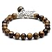 Jovivi 8MM Natural Amethyst/Rose Quartz/Tiger Eye Gemstone Healing Point Tree Life Lucky Charm Stretch Bracelet