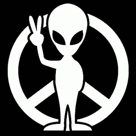 Amazon Co Jp 車の装飾 外国人宇宙飛行士ピースサインのシンボルビニルオートバイのステッカー車のステッカー13 2cmx13 9cm Color White 車 バイク
