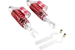 Mallofusa 320mm Pair Rear Motorcycle Shock Absorbers Suspension Eye to Clevis Universal for Kawasaki Honda Yamaha Suzuki Red