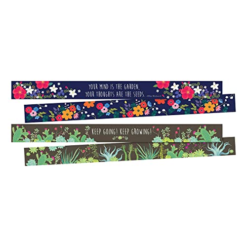 Barker Creek Double-Sided Border Set of 2, Petals & Prickles, Mixed-Design, 35'…