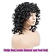 Short Afro Curly Synthetic Hair Wigs for Black Women Phoenixfly Natural Black Loose Curly Fluffy Shoulder Length Natural Looking Hair Wigs Heat Resistant Hair Replacement Wigs with Wig Caps