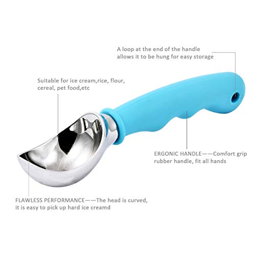 Professional Ice Cream Scoop Slip Rubber Grip Ergonomic Handle Easy Release ice cream Cookie Dough & Pies - Thumbnail 2