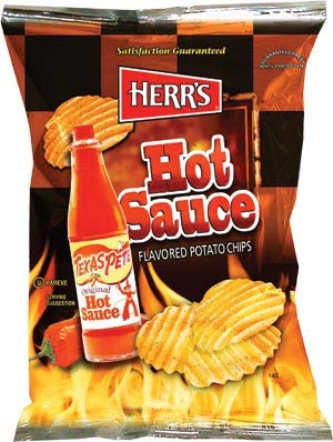 HERR'S Potato Chips, Honey BBQ, TX Pete Hot Sauce, Creamy Ranch Habanero, Salt & Vinegar, Baby Back Ribs, Ketchup Flavored, Gluten-Free, 1oz Bag (12-Pack)
