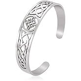 Dreamtimes Witch Knot Bracelet for Women Stainless Steel Adjustable Open Cuff Bangle Celtic Quaternary Wiccan Witches Knot Bracelet Witchcraft Amulet Jewelry for Men Birthday Gift