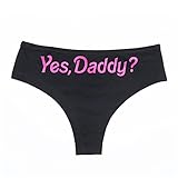 HOTER Women Yes Daddy Sexy Panties Letter Print Cotton Underwear Knicker,4 Colors(S-XL)