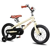 JOYSTAR 16 Inch Kids Bike for 4 5 6 7 Years Boys & Girls, Unisex Child Bicycle with Training Wheels for Boy & Girl, Beige (85% Assembled)