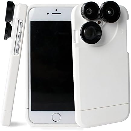 4 in 1 iPhone 7 Lens Case Camera Lens Kit Fish Eye Lens / Macro Lens / Wide Angle Lens / Telephoto Lens White(Fits iphone 7-4.7 inch only)