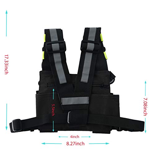 Saigain Radio Rig Chest Harness Bag Holster Holder Work Vest Rig Universal Hands Free for Two Way Radio Walkie Talkie(Rescue Essentials)
