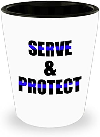 Police Officer Gifts - Serve &amp; Protect Shot Glass -