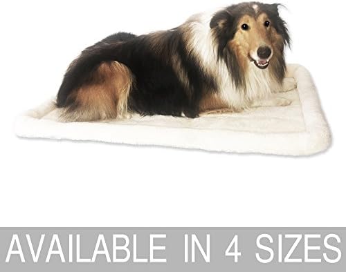 Paws of Mind Padded Bolster Pet Bed for Dogs &amp; Cats by, Fits Crates &amp; Carriers, Cream, 24" x 18"