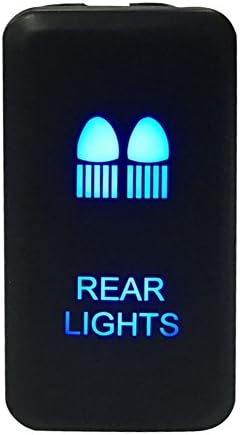 12V Push Button Switch Blue Rear Lights On/Off with Connector Wire Kit for Toyota Landcruiser 200mm