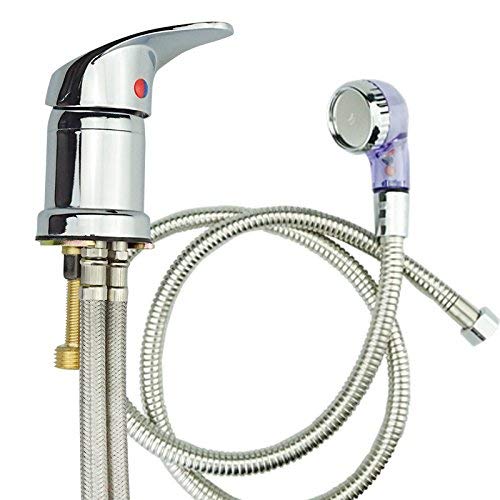 Weirun Basin Faucet Tap Shower Head Wash Hair Tap Mixing Valve for Salon Punch Shampoo Bed Bowl or Backwash Unit, Chrome