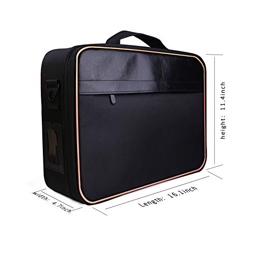 image for DUcare Large Makeup Train Bag with PU Leather Travel Case Cosmetic Org