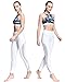 Chikool Workout Pants for Women High Waist Mesh Yoga Leggings Inner/Out Pocket White
