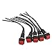 uxcell 5Pcs 10mm Red Square Wired Horn NO Momentary Push Button Switch AC 250V 3A