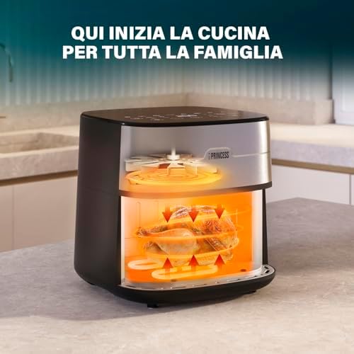 Dual Heat Airfryer 8L XXL, Friggitrice ad aria con Doppio Elemento Riscaldante per una Cottura più Rapida e Risultati Croccanti, 15 in 1, Senza BPA e PFAS, 2000 W, 182280