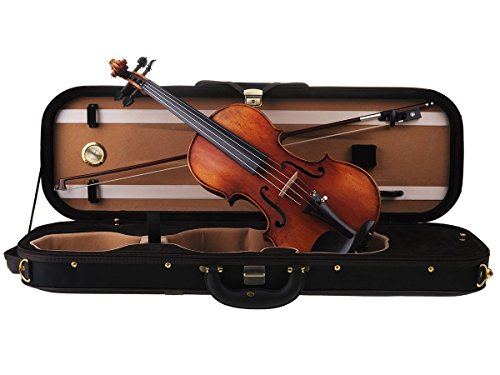 ADM 4/4 Full Size Selected Handmade Antique Style Oil Varnish Professional Violin Outfit with Deluxe Case -Reddish-Brown Antique Varnish