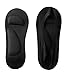 Women's No Show Nylon Socks Arch Support Sponge Cushion Liner (2 Pairs) (Shoe-Size 5-6, 2Black)