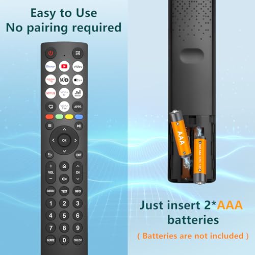 For Hisense Remote Control, Universal Replacement for All Hisense Smart TV Remote Control Original, with 10 Quick Buttons
