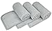HOPESHINE Hair Towel Set of 3, Hair Drying Hand & Face Towels for Bathroom Premium Long-Staple Microfiber Hotel & Spa Bath Towels Maximum Softness and Absorbency (Sliver Grey, 16 inch X 32 inch)